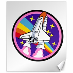 Badge Patch Pink Rainbow Rocket Canvas 8  X 10  by Amaryn4rt