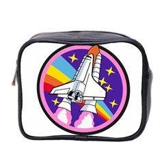 Badge Patch Pink Rainbow Rocket Mini Toiletries Bag 2-side by Amaryn4rt