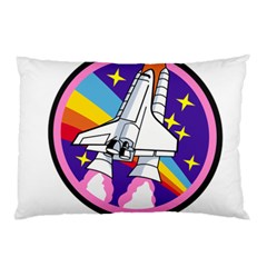 Badge Patch Pink Rainbow Rocket Pillow Case (two Sides) by Amaryn4rt