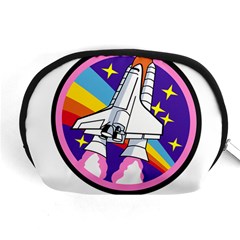 Badge Patch Pink Rainbow Rocket Accessory Pouches (medium)  by Amaryn4rt