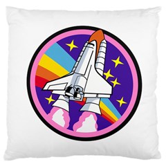 Badge Patch Pink Rainbow Rocket Standard Flano Cushion Case (one Side) by Amaryn4rt