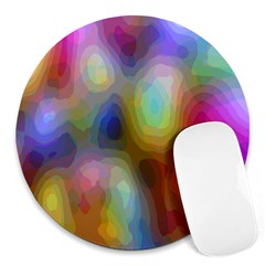 A Mix Of Colors In An Abstract Blend For A Background Round Mousepads by Amaryn4rt