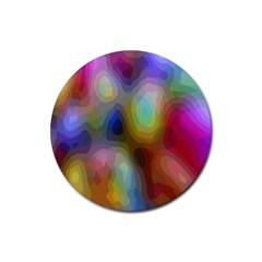 A Mix Of Colors In An Abstract Blend For A Background Rubber Coaster (round)  by Amaryn4rt