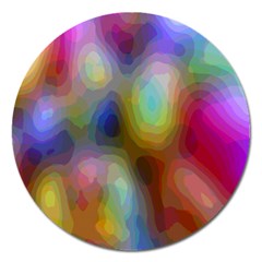 A Mix Of Colors In An Abstract Blend For A Background Magnet 5  (round) by Amaryn4rt