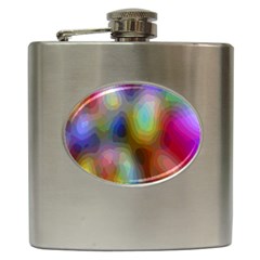 A Mix Of Colors In An Abstract Blend For A Background Hip Flask (6 Oz) by Amaryn4rt