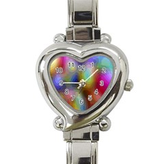 A Mix Of Colors In An Abstract Blend For A Background Heart Italian Charm Watch by Amaryn4rt