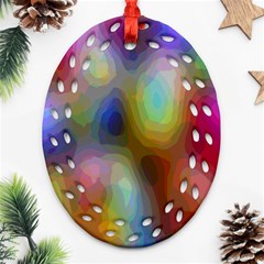 A Mix Of Colors In An Abstract Blend For A Background Oval Filigree Ornament (two Sides) by Amaryn4rt