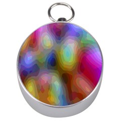 A Mix Of Colors In An Abstract Blend For A Background Silver Compasses by Amaryn4rt