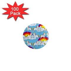 Rainbow Pony  1  Mini Magnets (100 Pack)  by Valentinaart