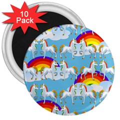 Rainbow Pony  3  Magnets (10 Pack)  by Valentinaart