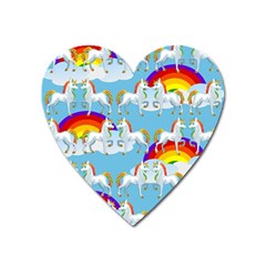 Rainbow Pony  Heart Magnet by Valentinaart