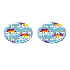 Rainbow Pony  Cufflinks (oval) by Valentinaart