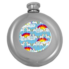 Rainbow Pony  Round Hip Flask (5 Oz) by Valentinaart