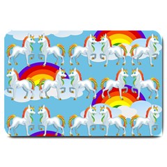 Rainbow Pony  Large Doormat  by Valentinaart