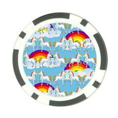 Rainbow Pony  Poker Chip Card Guard by Valentinaart