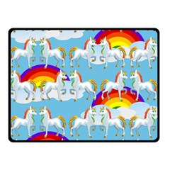 Rainbow Pony  Double Sided Fleece Blanket (small)  by Valentinaart