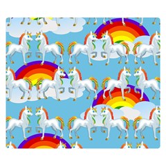 Rainbow Pony  Double Sided Flano Blanket (small)  by Valentinaart