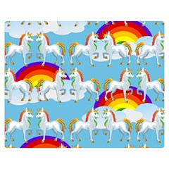 Rainbow Pony  Double Sided Flano Blanket (medium)  by Valentinaart