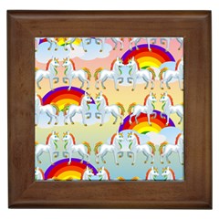 Rainbow Pony  Framed Tiles by Valentinaart