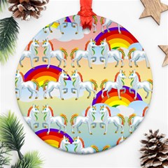 Rainbow Pony  Ornament (round) by Valentinaart