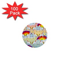 Rainbow Pony  1  Mini Buttons (100 Pack)  by Valentinaart