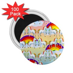 Rainbow Pony  2 25  Magnets (100 Pack)  by Valentinaart