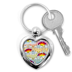 Rainbow Pony  Key Chains (heart)  by Valentinaart