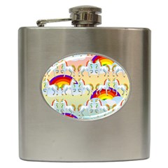 Rainbow Pony  Hip Flask (6 Oz) by Valentinaart