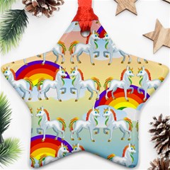 Rainbow Pony  Star Ornament (two Sides) by Valentinaart