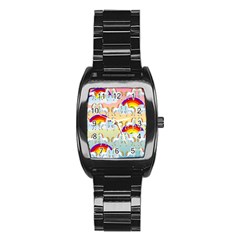 Rainbow Pony  Stainless Steel Barrel Watch by Valentinaart