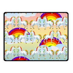 Rainbow Pony  Double Sided Fleece Blanket (small)  by Valentinaart