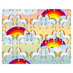 Rainbow Pony  Double Sided Flano Blanket (medium)  by Valentinaart