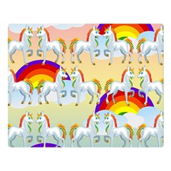 Rainbow Pony  Double Sided Flano Blanket (large)  by Valentinaart