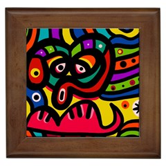 A Seamless Crazy Face Doodle Pattern Framed Tiles by Amaryn4rt