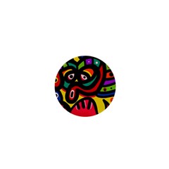 A Seamless Crazy Face Doodle Pattern 1  Mini Magnets by Amaryn4rt