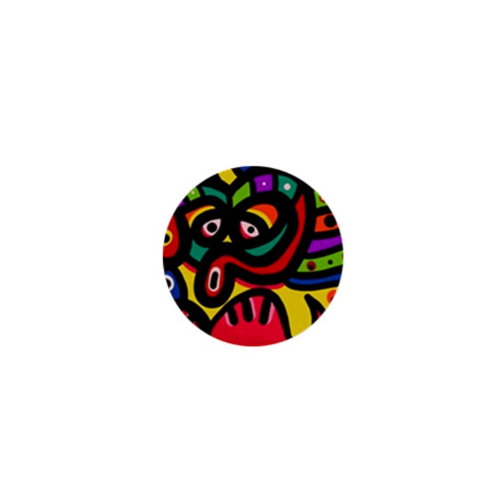 A Seamless Crazy Face Doodle Pattern 1  Mini Magnets