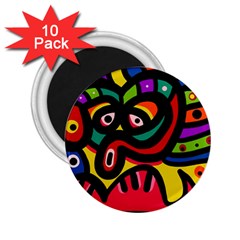 A Seamless Crazy Face Doodle Pattern 2 25  Magnets (10 Pack)  by Amaryn4rt