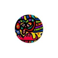 A Seamless Crazy Face Doodle Pattern Golf Ball Marker (10 Pack) by Amaryn4rt