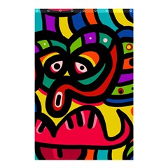 A Seamless Crazy Face Doodle Pattern Shower Curtain 48  X 72  (small)  by Amaryn4rt