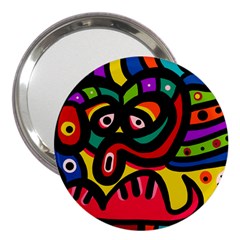 A Seamless Crazy Face Doodle Pattern 3  Handbag Mirrors