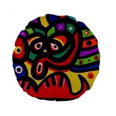 A Seamless Crazy Face Doodle Pattern Standard 15  Premium Round Cushions by Amaryn4rt