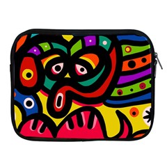 A Seamless Crazy Face Doodle Pattern Apple Ipad 2/3/4 Zipper Cases