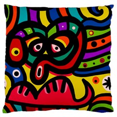 A Seamless Crazy Face Doodle Pattern Standard Flano Cushion Case (one Side) by Amaryn4rt