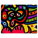 A Seamless Crazy Face Doodle Pattern Double Sided Flano Blanket (Medium)  60 x50  Blanket Front