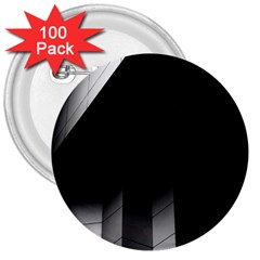 Wall White Black Abstract 3  Buttons (100 Pack)  by Amaryn4rt