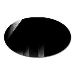 Wall White Black Abstract Oval Magnet by Amaryn4rt