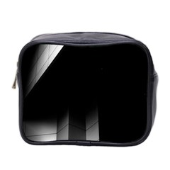 Wall White Black Abstract Mini Toiletries Bag 2-side by Amaryn4rt