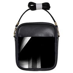 Wall White Black Abstract Girls Sling Bags by Amaryn4rt