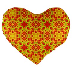 Pattern Large 19  Premium Flano Heart Shape Cushions by Valentinaart