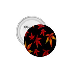 Colorful Autumn Leaves On Black Background 1.75  Buttons